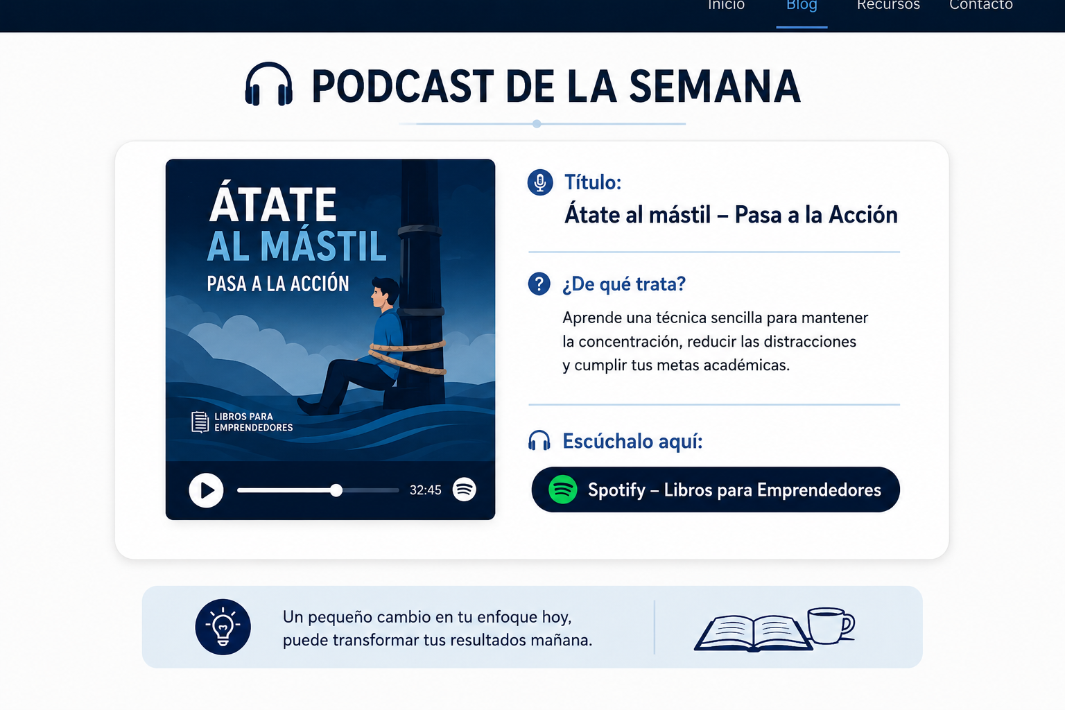 Podcast: Átate al mástil - Pasa a la Acción, de Libros para Emprendedores