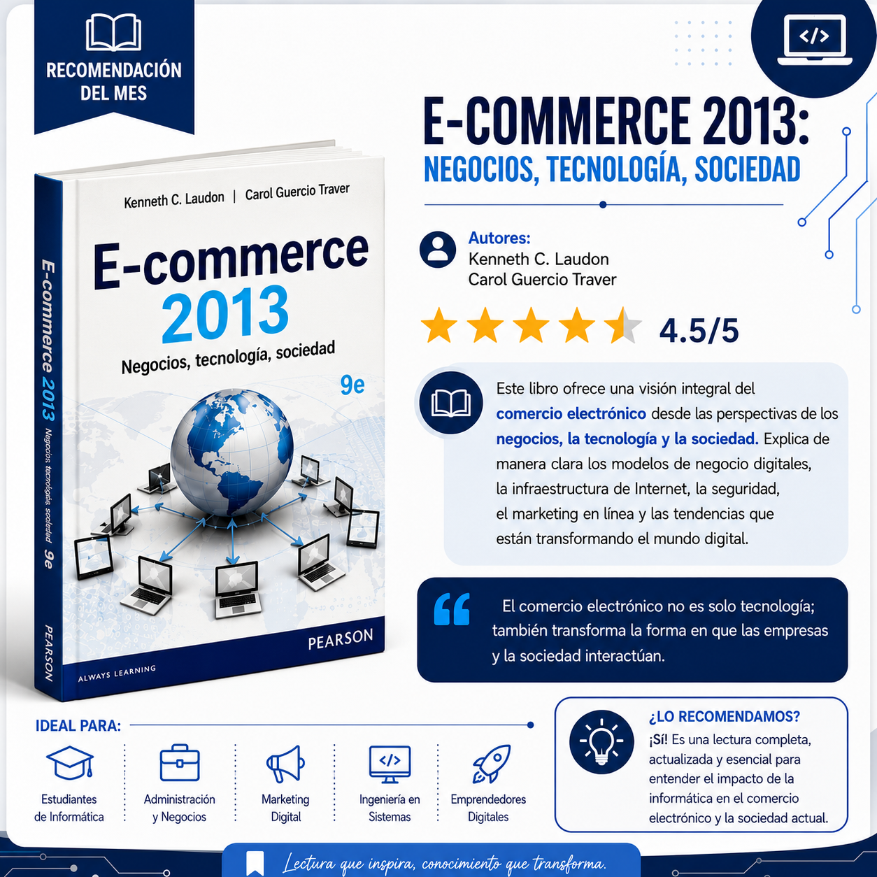 Portada del libro E-commerce 2013, de Laudon y Traver